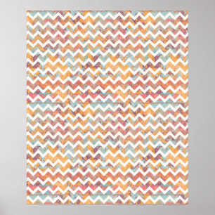 Poster Chevron brillant avec Grunge Texture Artiste