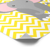 Poster Chevron jaune Elephant Décor personnalisé (Coin)