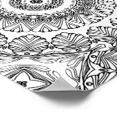 Poster Chevron Leaf Burst Coloring Page Pattern Artwork (Coin)
