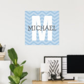 Poster Chevron Monogram Art de la chambre d'enfant (Bureau à domicile)