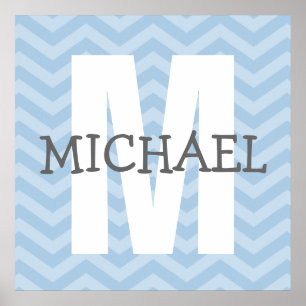 Poster Chevron Monogram Art de la chambre d'enfant