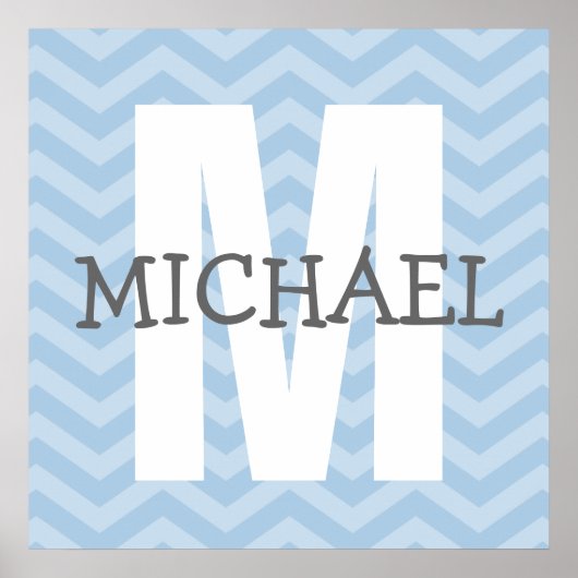 Poster Chevron Monogram Art de la chambre d'enfant (Devant)