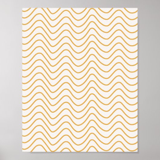 Poster Chevron Motif Jaune Et Crème Zigzag (Devant)