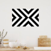 Poster Chevron noir et blanc (Cuisine)