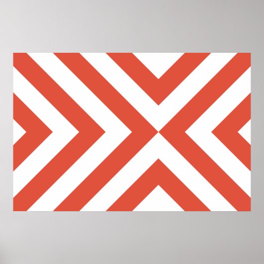Poster Chevron Orange et Blanc (Devant)