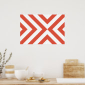 Poster Chevron Orange et Blanc (Cuisine)