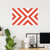 Poster Chevron Orange et Blanc (Bureau à domicile)