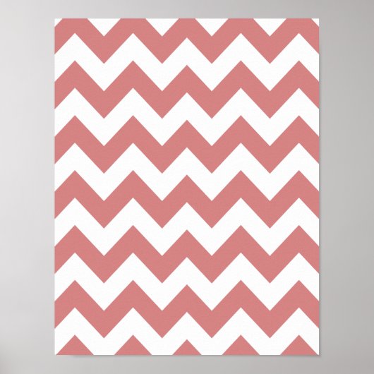 Poster Chevron rose gras (Devant)