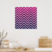 Poster Chevron rose violet (Cuisine)