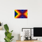 Poster Chevrons Arc-en-Ciel (Bureau à domicile)