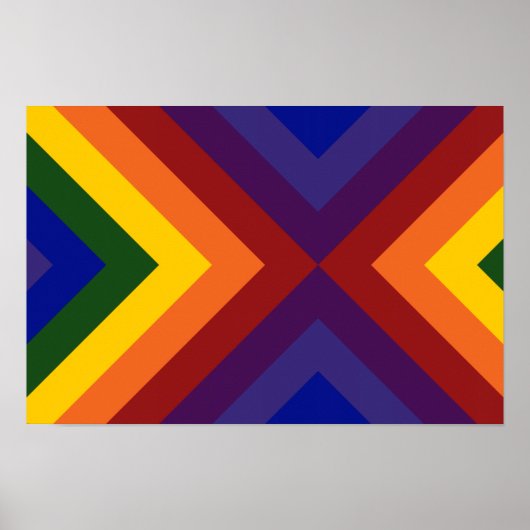 Poster Chevrons Arc-en-Ciel (Devant)