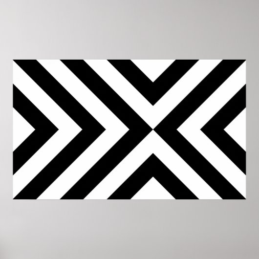 Poster Chevrons noirs et blancs (Devant)
