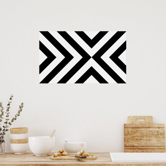 Poster Chevrons noirs et blancs (Cuisine)