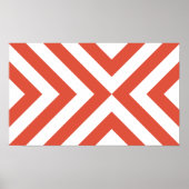 Poster Chevrons orange et blanc (Devant)