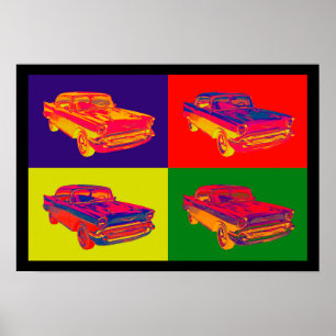 Poster Chevy Bel Air Car Pop Art 1957
