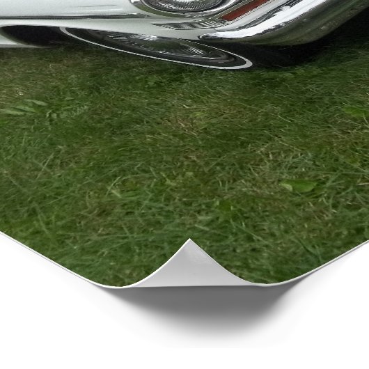 Poster chevy blanc 1963 nova avec vue frontale chromée (Coin)