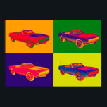 Poster Chevy Camaro RS Convertible Pop Art 1967<br><div class="desc">1967 Chevy Camaro RS Muscle convertible voiture Pop Art image</div>
