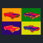 Poster Chevy Camaro RS Convertible Pop Art 1967<br><div class="desc">1967 Chevy Camaro RS Muscle convertible voiture Pop Art image</div>