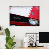Poster Chevy Camaro Z/28 Rouge 1969 (Bureau à domicile)