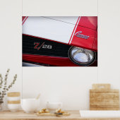 Poster Chevy Camaro Z/28 Rouge 1969 (Cuisine)