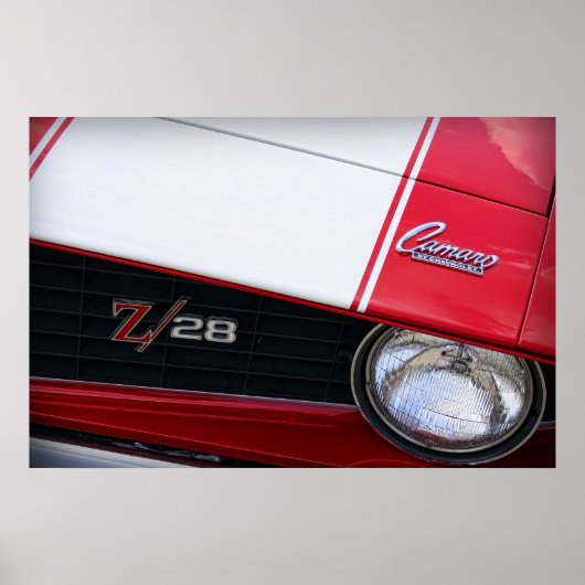 Poster Chevy Camaro Z/28 Rouge 1969 (Devant)