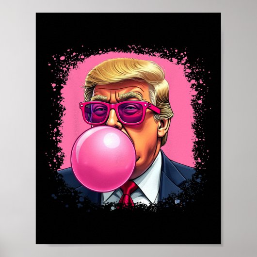 Poster Chewing-gum Bubble Rose Trump (Devant)