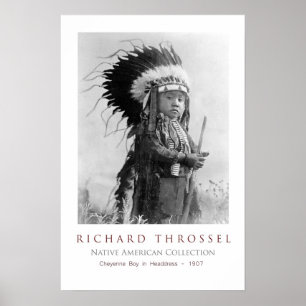 Poster Cheyenne Boy à Headdress