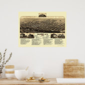 Poster Cheyenne, WY Panoramic Map - 1882 (Cuisine)