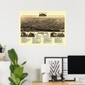 Poster Cheyenne, WY Panoramic Map - 1882 (Bureau à domicile)