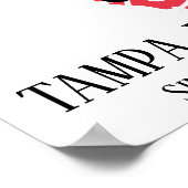 Poster Chez Moi À Tampa Floride Carte de l'État Rouge (Coin)