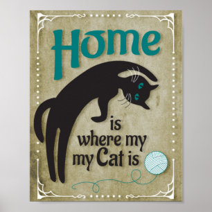 Poster Chez moi, où est mon chat