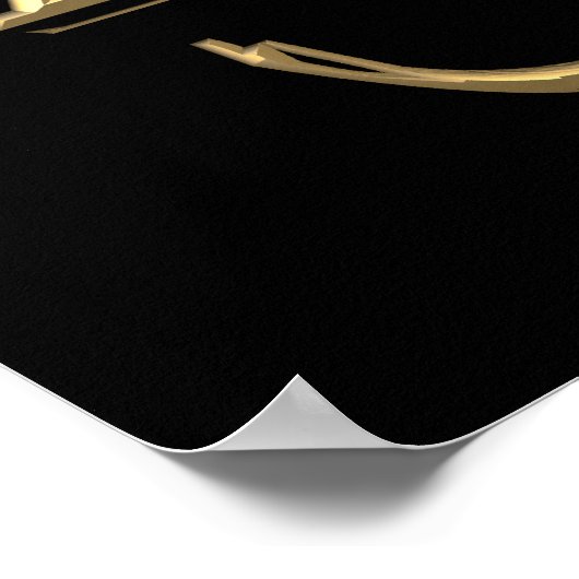 Poster Chi-Rho en or "3-D" avec Ancre (Coin)