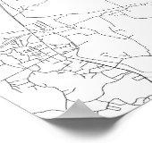 Poster Chiang Mai, Thaïlande (noir sur blanc) (Coin)