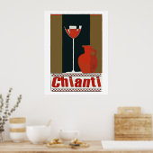 Poster Chianti Vin et bouteille rouge (Cuisine)