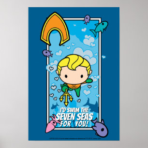 Poster Chibi Aquaman - Je nagerai Les Sept Mers