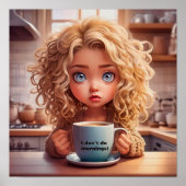 Poster Chibi Art Je ne fais pas le matin (Devant)