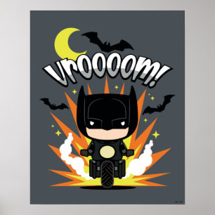 Poster Chibi Batman Batcycle
