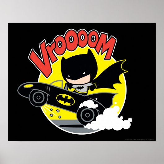 Poster Chibi Batman Dans Le Batmobile (Devant)
