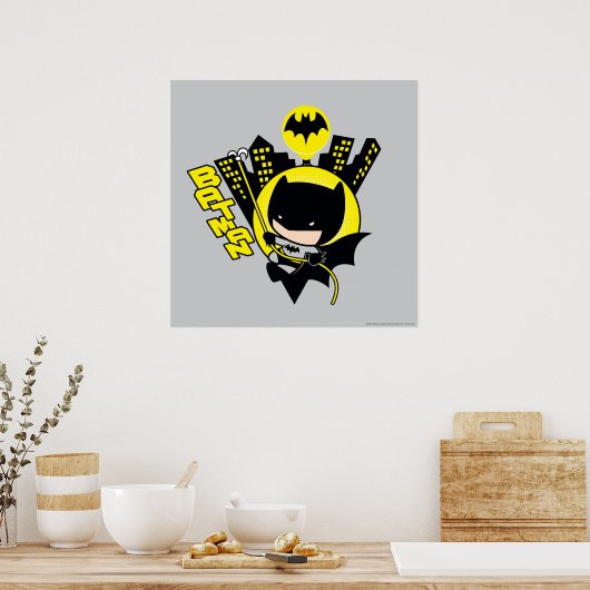 Poster Chibi Batman Évolue La Ville (Cuisine)