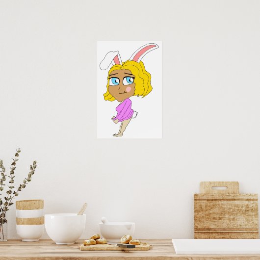 Poster chibi bunnygirl (Cuisine)