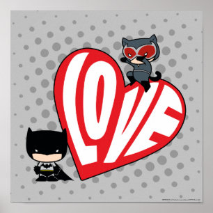 Poster Chibi Catwoman Pounce on Batman