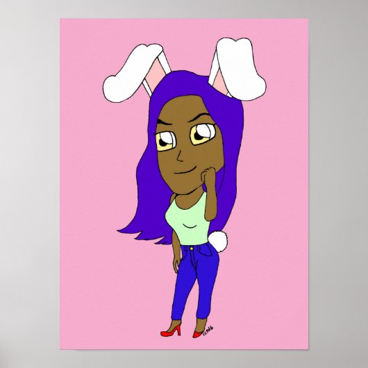 Poster Chibi Lapine Féminine (Devant)