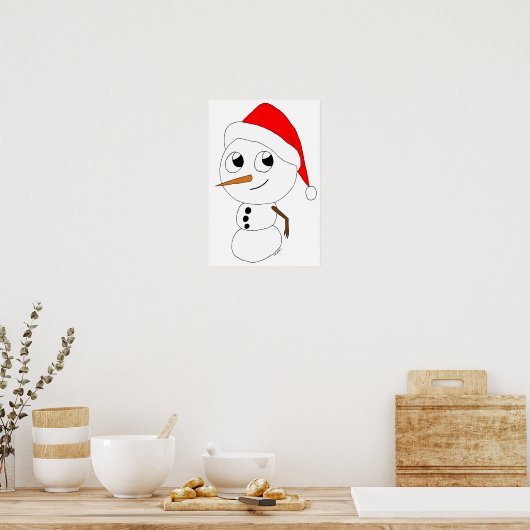 Poster chibi snowman (Cuisine)