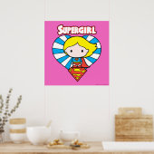 Poster Chibi Supergirl Starburst Coeur et logo (Cuisine)