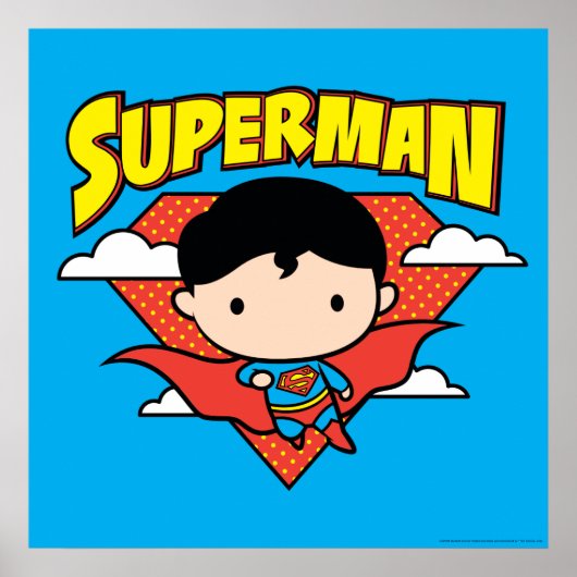 Poster Chibi Superman Polka Dot Shield et nom (Devant)