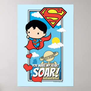 Poster Chibi Superman - Tu Fais Tourner Mon Coeur Valenti