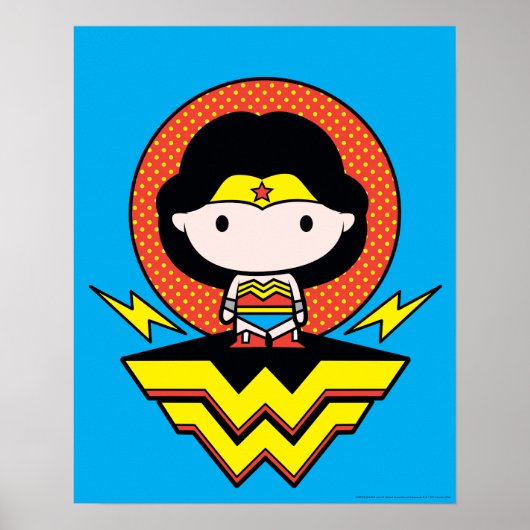 Poster Chibi Wonder Woman avec Pois et logo (Devant)