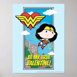 Poster Chibi Wonder Woman - Tell Me The Truth Valentine