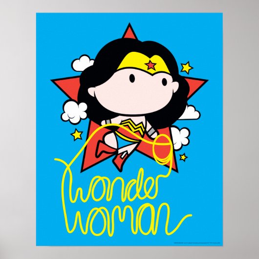 Poster Chibi Wonder Woman Voler Avec Lasso (Devant)