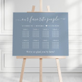 Poster Chic 8 Table Dusty Mariage bleu carte de siège